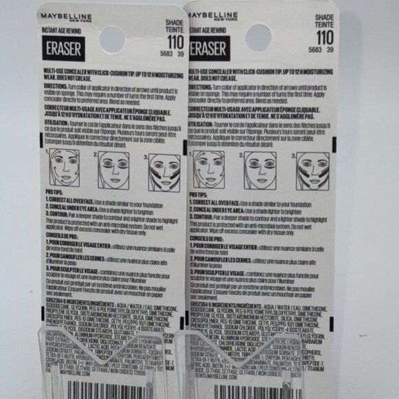 Maybelline Instant Age Rewind Eraser, Multi-use Concealer, Shade 110-New 2 Pk - Picture 2 of 2